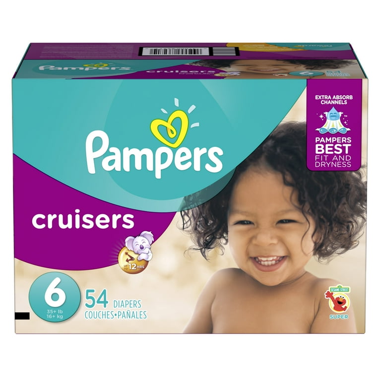 Pampers Cruisers Size 6 Diapers, 54 count - Extra Absorb Channels