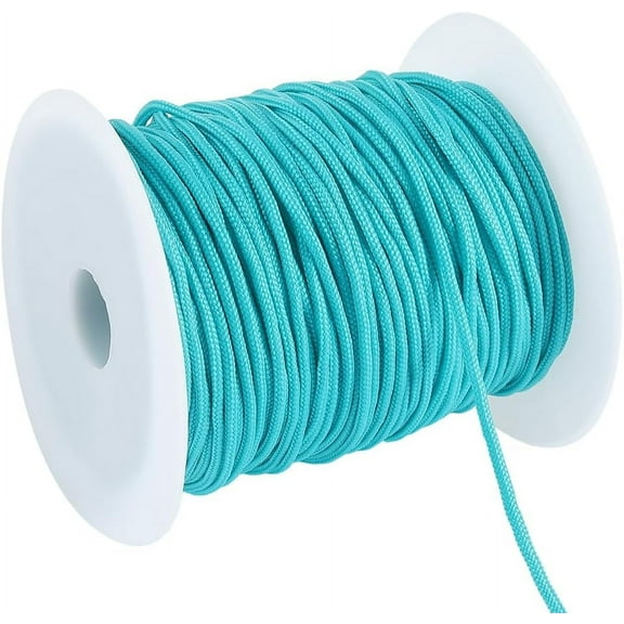 50M/55 Yards Parachute Rope Cord Craft Parachute Cord with Plastic Spool 2mm Dark Cyan 16 Inner Cores Polyester Spandex Climbing Thread DIY