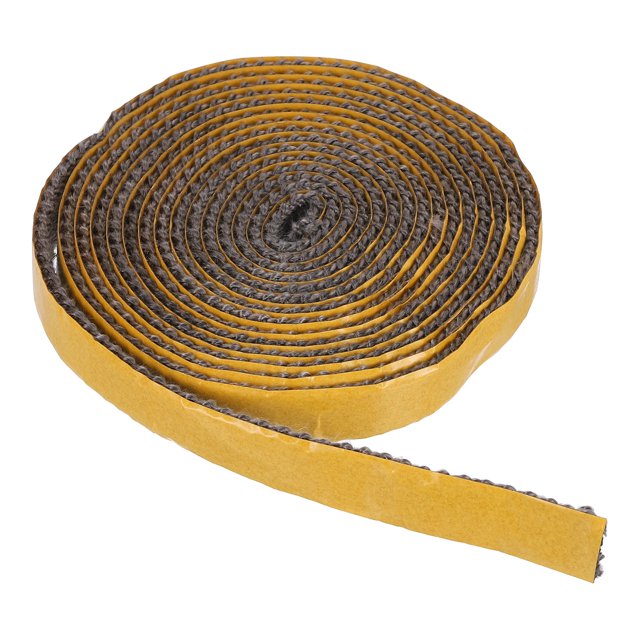 Junta de estufa de leña, 9/16" x 1/8" x 157" Cuerda de sellado plana autoadhesiva de fibra de vidrio de grafito con alta resistencia a temperaturas para puertas de estufas y chimeneas, negra