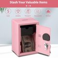 thumbnail image 2 of Caja de seguridad para dinero y efectivo, caja de seguridad de tamaño mini para joyas y objetos de valor, 4.6"x 4.2"x 6.9" rosa, 2 of 5