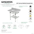 thumbnail image 4 of Kingston Brass KVPB36MASQB0 Templeton 36" Carrara Marble Console Sink with Acrylic Legs and Shelf (8-Inch, 3-Hole), Carrara Marble White/Matte Black, 4 of 4