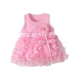 thumbnail image 2 of LYMAYTER Newborn Infant Baby Girls Dresses Sleeveless Flower Sundress Summer Princess Tulle Tutu Dress 0M-3Y, 2 of 11