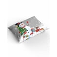thumbnail image 2 of Cartoon Snowman Twin Size Comforter Set, Christmas Snowman Xmas Tree Box Snowfall Grey Bedding for All Seasons, 4 Pcs Bed Set with 1 Comforter (68"x86") ,1Sheet(66"x116"), 2 Pillowcases (19"x29"), 2 of 7