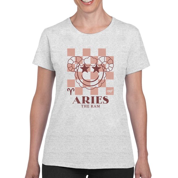 Aries Ram Emblem - Zodiac Art Design Graphic Women's T-shirt