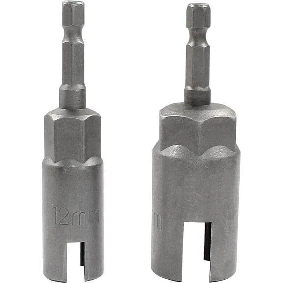 2Pcs Power Wing Nut Driver Set, 1/4" Hex Shank Bolt Driver Hook Drill Bit Socket Wrenches Tool for Panel Nuts Screws Eye C Hook Bolt (12mm, 19mm)