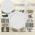 thumbnail image 3 of Ambesonne Farmhouse Place Mats Set of 4, Cottagecore Squares Motif, Standard Size, Pale Brown Charcoal Grey, 3 of 5