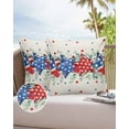 thumbnail image 6 of Pack of 2 Outdoor Pillow Covers, Independence Day American Flag with Eucalyptus Leaves Waterproof Square Throw Pillowcase Cushion Decorative Pillow Covers for Couch Patio Tent, 24x24 in, 6 of 6