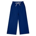 thumbnail image 3 of LIaqionyy Girls Sweatpants Casual Wide Leg Pants High Waisted Baggy Drawstring School Uniform Trouser with Pockets, 3 of 8