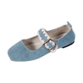 thumbnail image 2 of Womens Slip On Walking Shoes, Ballet Woman Mary Jane, Ballet Mary Jane Sneakers for Women, Women's Mary Janes Flats Shoes Black Ballet Flats Memory Foam Dress Shoes With Strap, Blue 6.5, 2 of 8