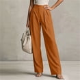 thumbnail image 2 of CHGBMOK Women's Wide Leg Pants High Waisted Button Business Casual Trousers Pleated Slacks Pants with Pockets, 2 of 9