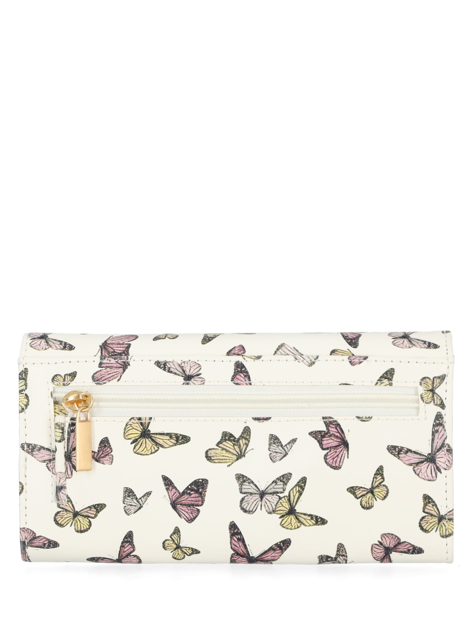 Time and Tru Women's Piper Clutch Wallet, Butterfly Print