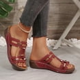thumbnail image 4 of Wide Width Sandals For Women Casual Solid Color Fish Mouth Fashion Thick-soled Bottom Wedge Summer Style Summer 2026 Shoes Dress Vacation Wedding Sandals, 4 of 9