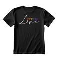 thumbnail image 1 of Playera Negra Lgbt Pride Orgullo Gay Love Corazones Mujer, 1 of 3