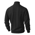 thumbnail image 7 of Men's Turtleneck Sweaters Cable Knitted Pullovers Warm Winter Sweater Tops Black L, 7 of 7