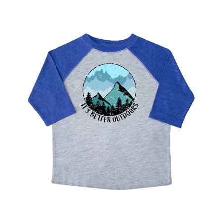

Inktastic It s Better Outdoors Mountains in Blue Distressed Gift Toddler Boy or Toddler Girl T-Shirt