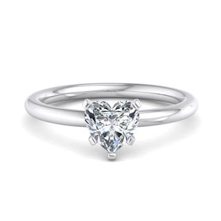 Kiva Jewel 1.77 Ct Heart Cut Moissanite Ring - Women's Engagement Solitaire in 14K White Gold Plated - Prong Set - Perfect for Proposal, Anniversary, and Birthday Gifts - Jewelry for Her
