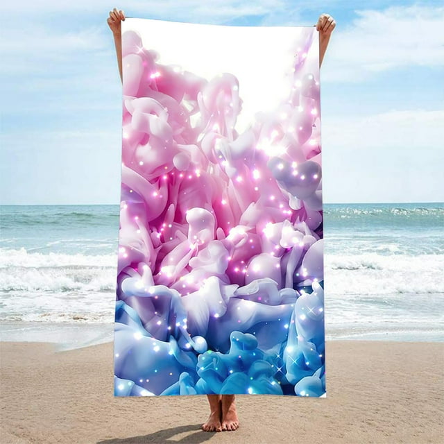 Toalla de playa de microfibra grande | Toalla de baño de secado rápido y súper absorbente | 80x160cm Franja ligera y colorida | Poliéster suave, sin arena, secado rápido para exteriores, viajes