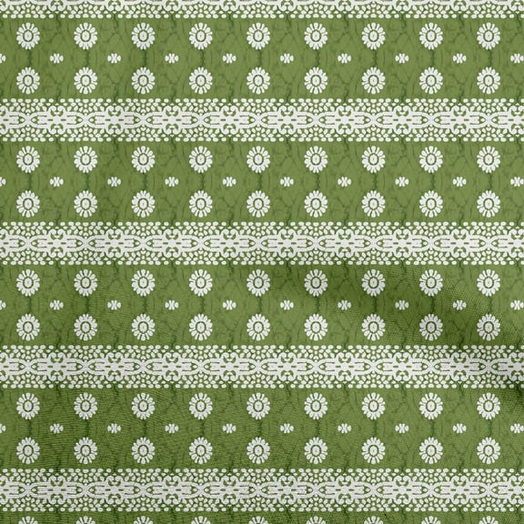 oneOone Polyester Spandex Green Fabric Aian Batik Sewing Material Print Fabric By The Yard 56 Inch Wide