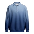 thumbnail image 4 of Adult Polo Tees for Men Long Sleeve Button Polo Tees Basic Blue T Shirt for Men, 4 of 4