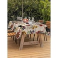 thumbnail image 3 of Outdoor Tablecloth with Umbrella Hole for Patio/Picnic/Party/Camping, Farmhouse Rooster Waterproof Table Cloth Rectangle Table Cover Washable, Vintage Watercolor Flowers Wood Grain (60"x 102"), 3 of 8