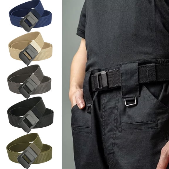 XiYing Nylon Ratchet Belt, Mens Adjustable Webbing Waist Belt with Automatic Slide Buckle, 1.5 Inch Width, for Casual Wear, 1 Count