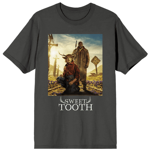 Sweet Tooth Gus & Jepperd Key Art Crew Neck Short Sleeve Charcoal Women's T-shirt