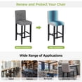 thumbnail image 5 of Dark Blue Grey Ombre Bar Stool Cover Set of 6, Modern Abstract Art Gradient Stretch Bar Chair Cover, Removable Washable Pub Counter Stool Chair Slipcover for Kitchen Dining Room Pub Cafe, 5 of 9