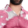 thumbnail image 5 of Pink Monkey Gorilla Men's Short Sleeve Poplin Shirt, Casual Button Down Shirts, Printed Summer Beach Shirt, Unisex Casual Button Down Top, 5 of 6