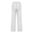 thumbnail image 5 of Mens Cotton Linen Pants Loose Fit Drawstring Elastic Waist Trousers with Deep Pockets Lightweight Beach Summer Fashion Pants 3XL, 5 of 6