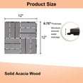 thumbnail image 3 of Miniyam 30 Pcs Interlocking Deck Tiles, 12x12 inch, Acacia Solid Wood, Outdoor Balcony, Light Gray, 3 of 8