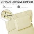 thumbnail image 4 of Outsunny Garden Lounger Chair Cushion ONLY, Thick Padded, Headrest, Cream, 4 of 9