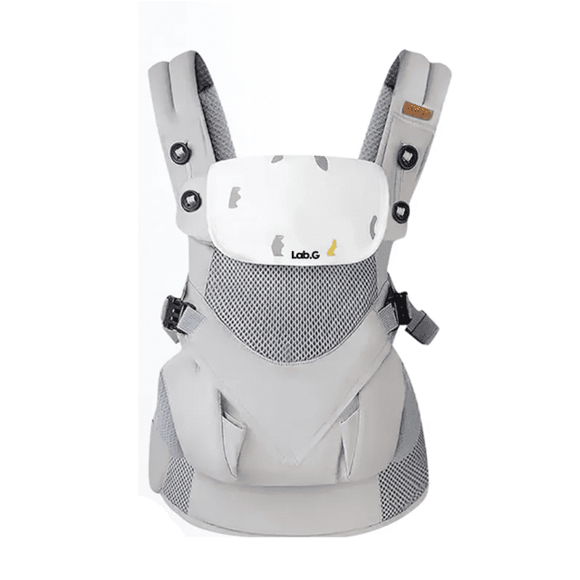 Cangurera Bebe Mochila Portabebés Canguros Ergonómica Asiento Lab.G, Gris