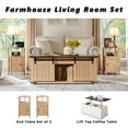 thumbnail image 6 of SinCiDo Farmhouse Nightstand Set of 2 with Charging Station, Barn Door & Open Shelves, 6 of 6