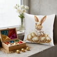 thumbnail image 5 of Uutvery 18x18 Inch Easter Pillow Cover, Polyester Decorative Cushion Case for Sofa Bed, Soft Holiday Throw, Machine Washable Home Car Decor, 5 of 7