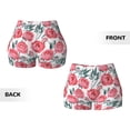 thumbnail image 3 of Sikiie Rose Flowers Print Workout Shorts Women Scrunch Butt Gym Shorts Seamless High Waist Tummy Control Yoga Biker Athletic Shorts, 3 of 5