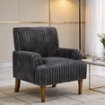 thumbnail image 4 of S-HOME Classic Mid-Century Modern Chair Plush Upholstered Armchair with 9-Inch Solid Wood Legs for Living Room Seating, Dark Gray, 4 of 9