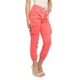 thumbnail image 5 of American Bazi Women's High Waist Cropped Colored Cargo Jogger Pants RJJ3645 - Coral - Small, 5 of 7