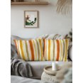 thumbnail image 3 of Outdoor Pillows Waterproof, Orange Yellow Stripe Bedding Throw Pillows with Insert for Couch Sofa Bed, Fall Farmhouse Modern Abstract 16x16 Inch Pillowcases Decorative Camping Patio Pillow Set of 2, 3 of 8