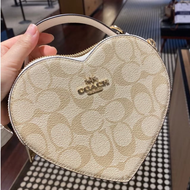 corazón coach bolsas de mujer C5118 C5119 Bolso De Cadena De Cuero En Forma De Corazón Hombro Único Bandolera