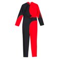 thumbnail image 5 of iiniim Kids Girls Long Sleeve Turtleneck Unitards Jumpsuit One Piece Full Body Gymnastic Bodysuit Dance Costume Black&Red 14, 5 of 7