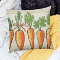 thumbnail image 2 of SHANXI  Easter Carrot Pillow Covers Five Watercolor Carrots Decorative Pillow Cases Orange Green Farmhouse Cushion Case Spring Holiday Home Decor for Porch Couch 12x12in, 2 of 5
