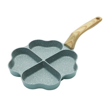 

HESITONE Four Hole Frying pan Cookware Backing Pot Non-Stick Heart-Shaped for Creative Gi