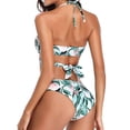 thumbnail image 3 of Plus Size Swimsuit Women Two Pieces Bathing Suit Top Stagger With High Waisted Bottom Bikini Set, 3 of 5