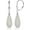 Colorname Misc: Fiery White, variant on 14k White Gold Tear drop Simulated Fire Opal Dangle Leverback Earrings (8mmx40mm) (fiery white)-Dangle Earring for Women