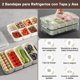 thumbnail image 2 of 2Pzs Bandeja Dividida para Servir con Tapa y Asa, Caja Contenedor de Almacenamiento de Alimentos, Recipiente Mantenimiento Frco 8 Coartimentos, Organizador de Aperitivos Fruta Verdura Refrigerador, 2 of 5