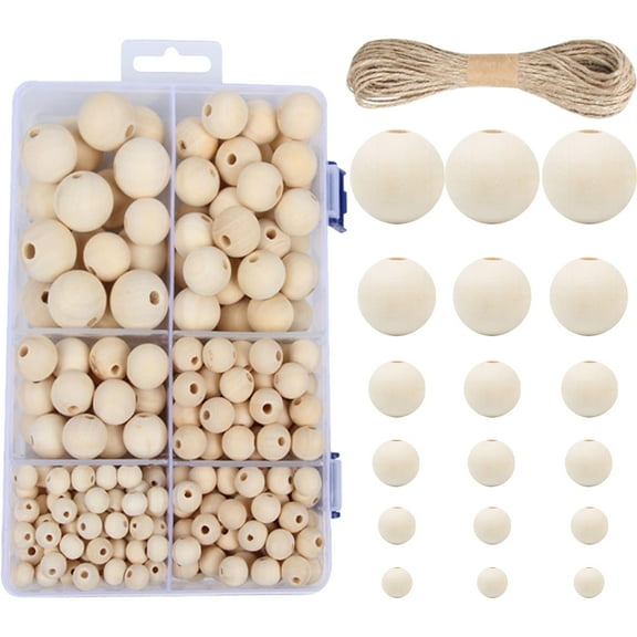 PBPBOX 1 Set of Wood Bead Set for Making Bracelets with Beige Color for Decorative Crafts