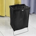 thumbnail image 4 of Metal Frame Laundry Basket, Collapsible Standing Hamper For Dirty Clothes, Tall Rectangle Organizer, 4 of 8