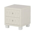 thumbnail image 6 of Elegant Velvet Nightstand, Mid Century Modern Fully Assembled Bedside Table with 2 Crystal Handle Drawers & Button-Tufted Upholstery for Bedroom Storage (Beige), 6 of 9
