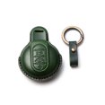 thumbnail image 2 of ziyahi Leather Car Key Case Keyring Holder with Buckle Shell Delicate Stitching Auto Fashion Keychain Soft Cover Replacement for MINI Green, 2 of 9