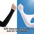 thumbnail image 3 of Mdesiwst 1 Pair Unisex Ice Silk Sleeves Thin Anti-UV Sun Protection Solid Color Quick-drying Breathable High Elasticity Anti-slip Cycling Outdoor Fishing Cooling Arm Sleeves, 3 of 7